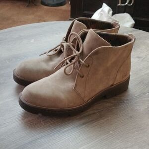 Born Taupe Suede Booties Sz 7